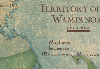 map showing the territory of the Wampanoag