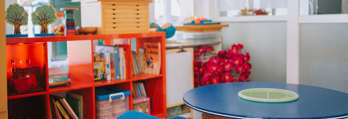 A colorful classroom space.